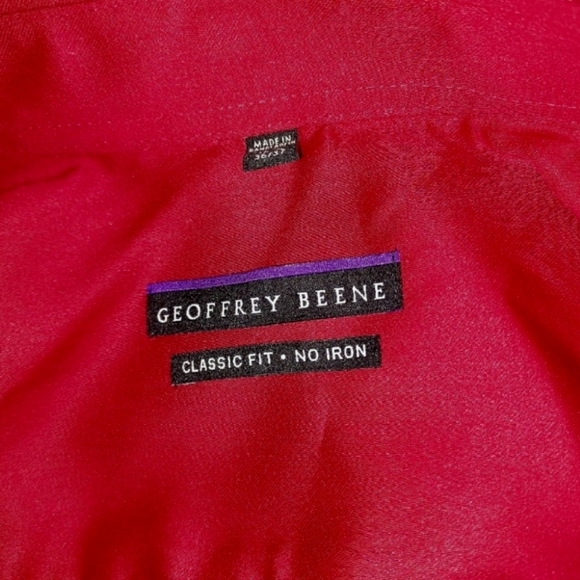 Geoffrey Beene Dark Red Button-Down Dress Shirt - Picture 5 of 5